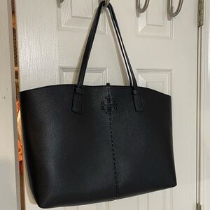 Tory Burch Black Pebbled Leather Tote
